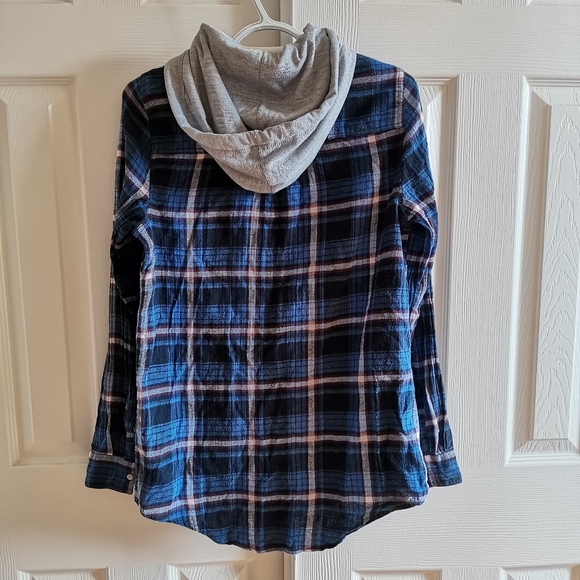 [SOLD]HOODED BLUE FLANNEL - Picture 4 of 4
